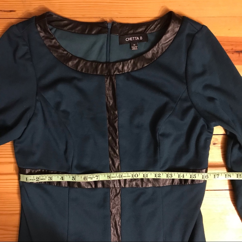 Chetta B Teal Black Mod Dress, EUC, 12 - Picture 6 of 15